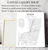 
              Belmar, New Jersey Scandinavian Map Print 
            