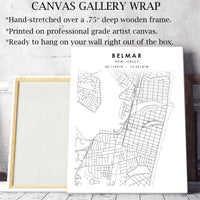 Belmar, New Jersey Scandinavian Map Print 