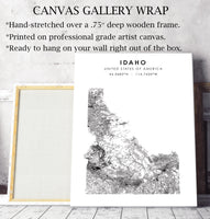 
              Idaho, United States Scandinavian Style Map Print 
            