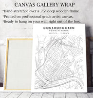 
              Conshohocken, Pennsylvania Scandinavian Style Map Print 
            