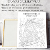 Conshohocken, Pennsylvania Scandinavian Style Map Print 