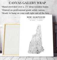 
              New Hampshire, United States Scandinavian Style Map Print 
            