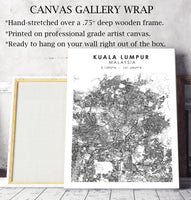 
              Kuala Lumpur, Malaysia Scandinavian Style Map Print 
            