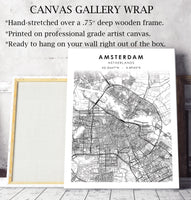 
              Amsterdam, Netherlands Scandinavian Map Print 
            
