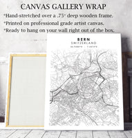 
              Bern, Switzerland Scandinavian Style Map Print 
            