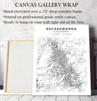 
              Bucaramanga, Colombia Scandinavian Map Print 
            