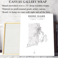 Rhode Island, United States Scandinavian Style Map Print 