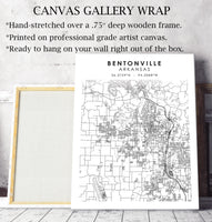 
              Bentonville, Arkansas Scandinavian Map Print 
            