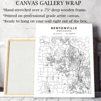 Bentonville, Arkansas Scandinavian Map Print 