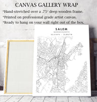 
              Salem, Massachusetts Scandinavian Map Print 
            