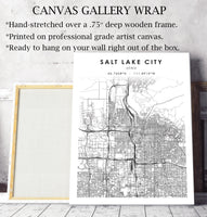 
              Salt Lake City, Utah Scandinavian Map Print 
            