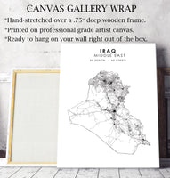 
              Iraq Scandinavian Style Map Print 
            