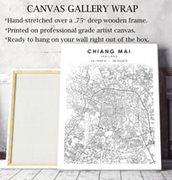 
              Chiang Mai, Thailand Scandinavian Style Map Print 
            