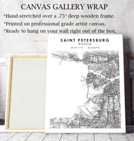 
              Saint Petersburg, Russia Scandinavian Style Map Print 
            
