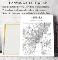 
              Jackson, Mississippi Scandinavian Map Print 
            