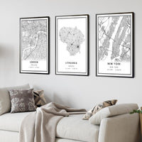 
              Lithuania, Europe Modern Style Map Print
            