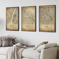 
              Southlake, Texas Vintage Style Map Print 
            