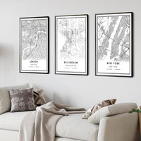 Bellingham, Washington Modern Map Print 