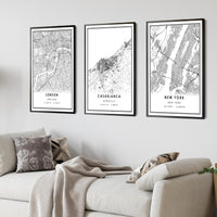 
               Casablanka, Morocco Modern Style Map Print 
            