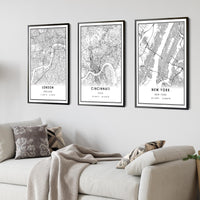 
              Cincinnati, Ohio Modern Map Print
            