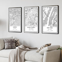 Sussex County, New Jersey Modern Map Print