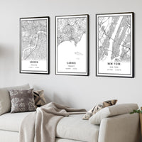 Cannes, France Modern Style Map Print