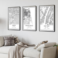 
              Virginia Beach, Virginia Modern Map Print 
            