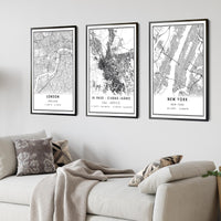 
              El Paso, Ciudad Juarez, USA Mexico Modern Style Map Print 
            