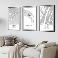 Costa Rica, Central America Modern Style Map Print 