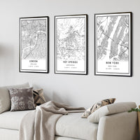 
              Hot Springs, Arkansas Modern Map Print 
            