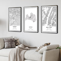 Latvia, Europe Modern Style Map Print