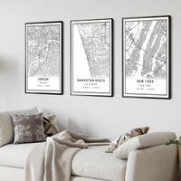 Manhattan Beach, California Modern Map Print 