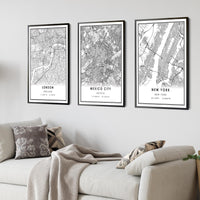 
              Mexico City, Mexico Modern Style Map Print 
            