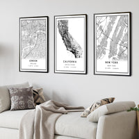 
              California, United States Modern Style Map Print 
            