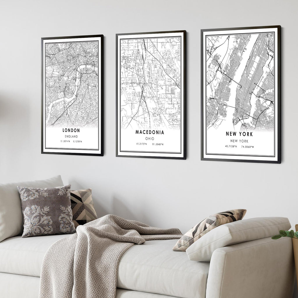 Macedonia, Ohio Modern Map Print