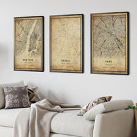 
              Belfast, New York Vintage Style Map Print 
            