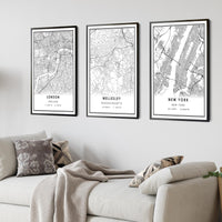 
              Wellesley, Massachusetts Modern Map Print 
            