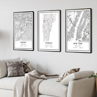 
              Vermont, United States Modern Style Map Print 
            