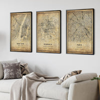 
              Bismarck, North Dakota Vintage Style Map Print 
            