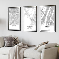 
              Burlington, Vermont Modern Map Print 
            