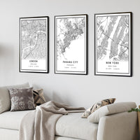 
              Panama City, Panama Modern Style Map Print 
            
