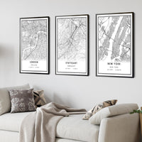 
              Stuttgart, Germany Modern Style Map Print 
            