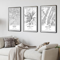 
              Quebec City, Quebec Modern Style Map Print 
            