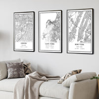 
               Cape Town, South Africa Modern Style Map Print 
            