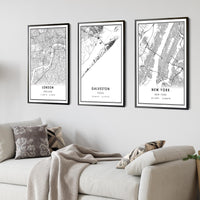 
              Galveston, Texas Modern Map Print 
            