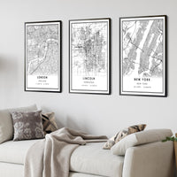 
              Lincoln, Nebraska Modern Map Print 
            