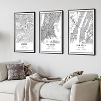 The Bronx, New York Modern Map Print