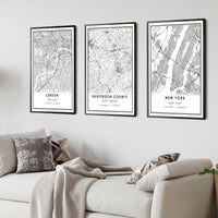 
              Hunterdon County, New Jersey Modern Map Print 
            