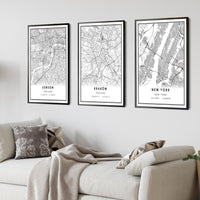 Krakow, Poland Modern Style Map Print