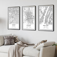 
              Spokane, Washington Modern Map Print 
            